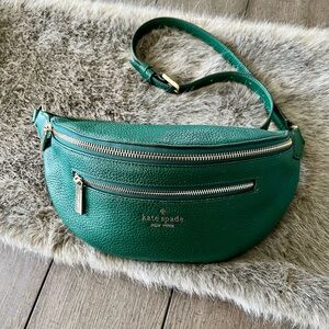 Kate Spade Green Leather Leila Belt Crossbody Bag